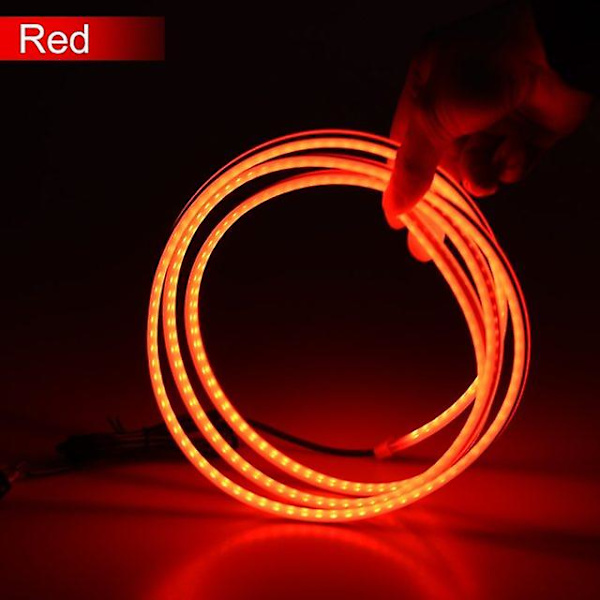 Led-bilpanser atmosfærelysstripe vanntett automatisk utvendig dekorasjonsbelysning dekorative frontlykter omgivelseslampe 12v universal red 120cm