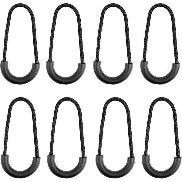Nylon lynlås træk U-form Heavy Duty lynlås Tags Sort ledning lynlås træk udskiftninger lys lynlås forlængelse udskiftning stropper til rygsæk bagage J