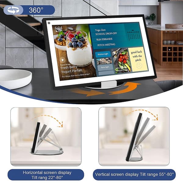 Justerbart och hopfällbart skrivbordsstativ med 360 roterbar bas, multivinklar