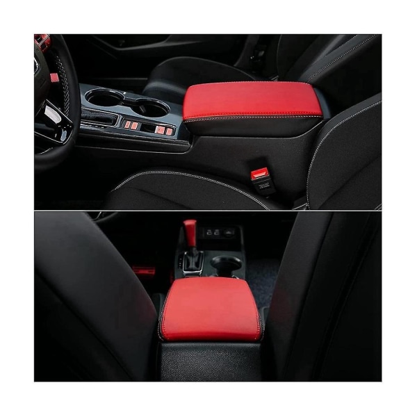 Svart Mikrofiber Läder Inredning Center Control Armrest Box Cover Trim För 11:e Gen Sedan 2022