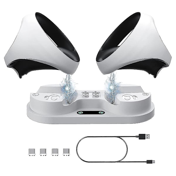 Latausteline PS VR2 -ohjaimelle, VR-ohjaimen lataustelakan teline 4 Type-C magneettisella Cl