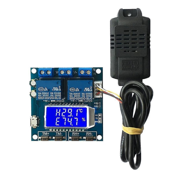 Fukt- och temperaturregulator LCD Digital Dual Output Automatisk Konstant Regulator Board
