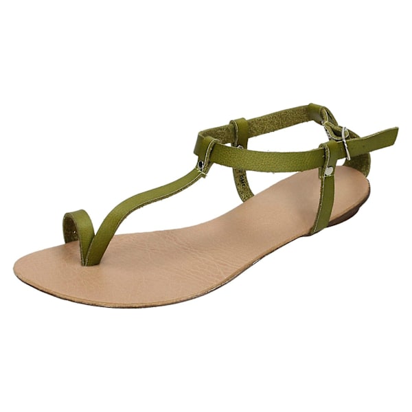 Spot On Flat Toeloop Sandal Ankelrem green uk 6