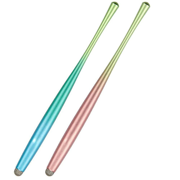 Auleep Input Pen Stylus Touch Pen kosketusnäytölle 2 pakkausta 4 nanokuitu kärjellä Stylus matkapuhelimelle, tableteille, iPadeille, Kindleille (2 pakkausta - monivärinen