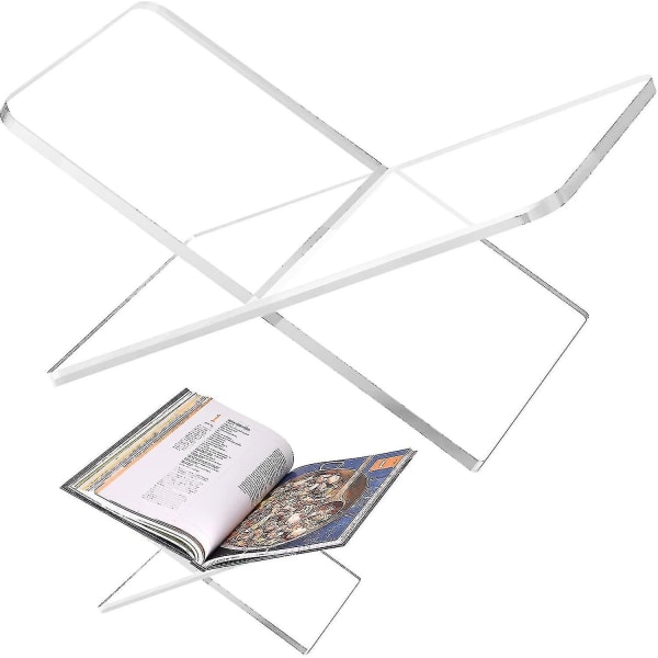 Akryl bokhylle, gjennomsiktig akryl bokhylle, åpent stort bokskjermstativ, transparent solid boklesestativ, kunstbok