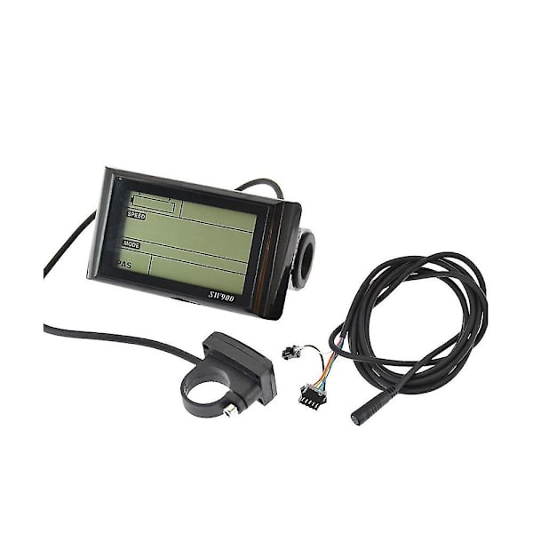 24-72v Sw900 Lcd-näyttöohjaus Sähköpyörän nopeusmittari Nopeusmittari Johdotettu nopeuslaskuri koodi