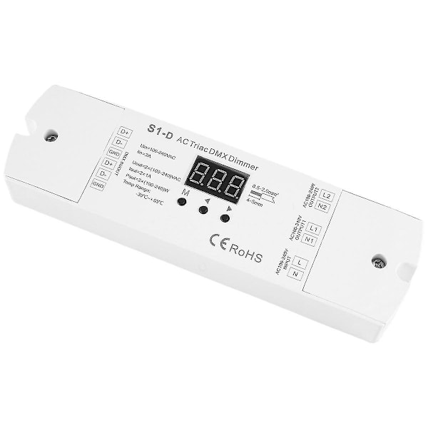 AC100v - 240v 288w 2ch Triac Dmx Led Dimmer, Kaksikanavainen Lähtö Piidimx512 Led Ohjain Digi