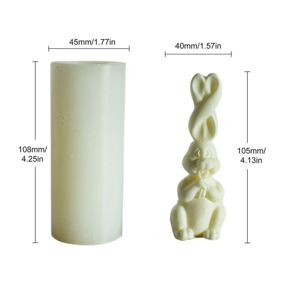 Gør-det-selv kaninlysform Kreativ hvid sød håndværk Unik påsketilbehør til hjemmet