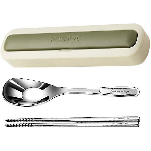 Sked-ätpinnar Bärbara Set Återanvändbara Lätt att Rengöra Bestick för Bento Lunchbox Tillbehör