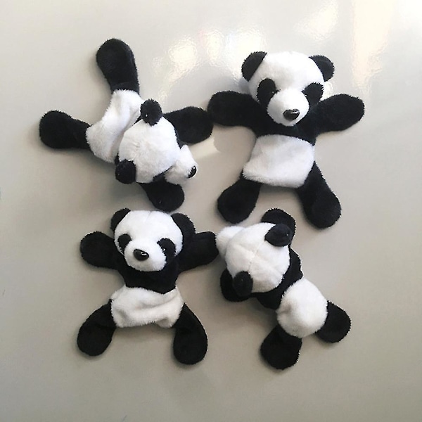 3 stk plysj panda kjøleskapsmagnet kreativ kjøleskap magnetisk klistremerke hjemmedekor (liten)