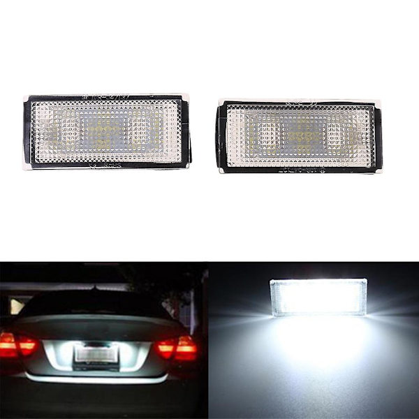 2 stk. Led Nummerplade Lys Lamper Til  E66 E65 7-serie 735i Hvid