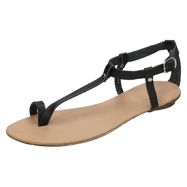 Spot On Platta Toeloop Sandal med Ankelrem black uk 3