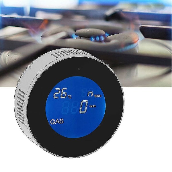 Wifi Naturgasslekkasjedetektor Deteksjonsalarm Gassdetektor LCD-temperatursensor for smart liv