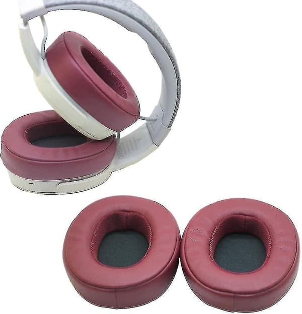 Øreputer for Skullcandy Crusher Bluetooth Trådløse Over-Ear Hodetelefoner - Erstatningsøreputer, Ørepropper, Øreputer, Reparasjonsdeler, Dyp Rød