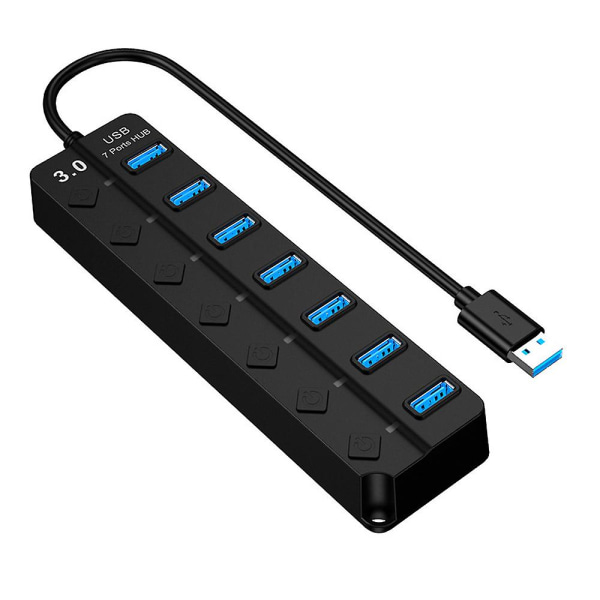 Splitter 3.0usb 7-ports Hub Hub Splitter En-til-syv Ekspanderer Uavhengig Nøkkelbryter