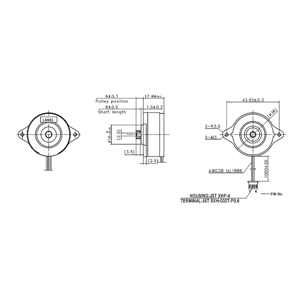 Nema14 36-trinns motor med 10 tenner for høytemperatur Cse14hra1l410a