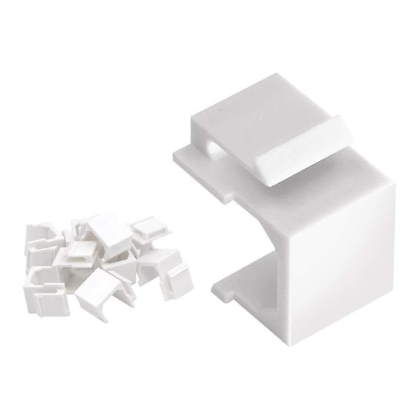 30-pak tomme jack-innsatser for veggplate og patchpanel - hvit