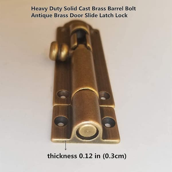 Solid Cast Bras Løbebolt, Antik Messing Dørskydelås, Heavy Duty Port Skyde
