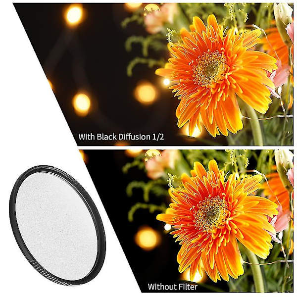 1/2 blød fokusfilter diffusionsfilter med vandtæt støvtæt Fmc grøn film til kameralinse 49mm diameter