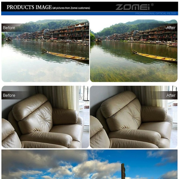 Zomei 52mm Ultra Slim Cpl Circular Polarizing Polarizer -suodatin DSLR-kameralle