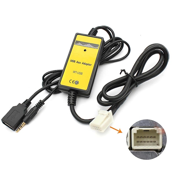 Bil USB-adapter Mp3-ljudgränssnitt Sd Aux-datakabel Anslut C D-växlare