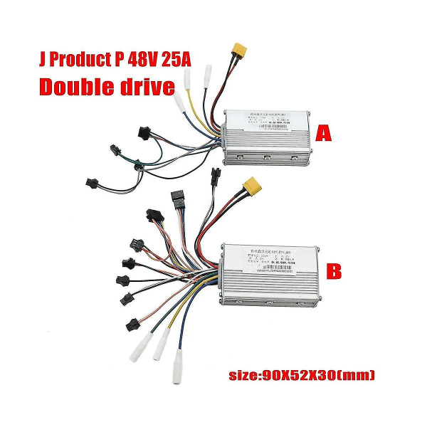 Elektrisk scooter Dual Drive Controller Jp 48v 52v 60v 25a 50a Børsteløs kontroller Ab Front Bak Drive Controller Kit,3