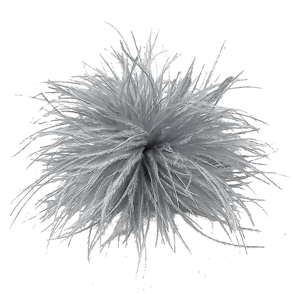 Fjäderbrosch Fjädrar Corsage Tygdekorationer Material av strutsfjädrar gray