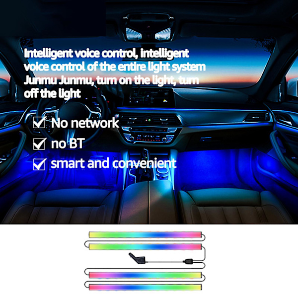 Interiørbilbelysning Diy Farge Led Lyssett Med 12 Led Brukt Til Biler