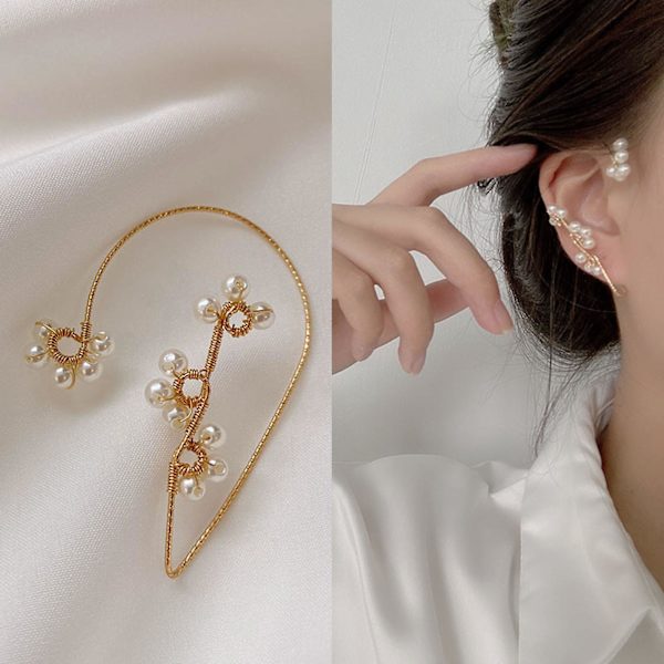 Boho Hippie Kukka Faux Pearl Korvakoru Korvakorun Kiipeilijä Kukka Korvan Rustokalvo Mansetti