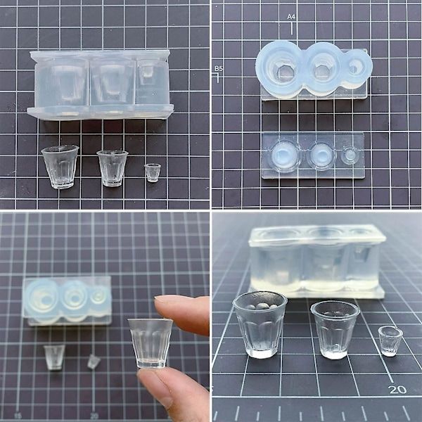Mini Cup Silikonemåle DIY Kunsthåndværk Epoxyharpiksform Mini Dessertforme