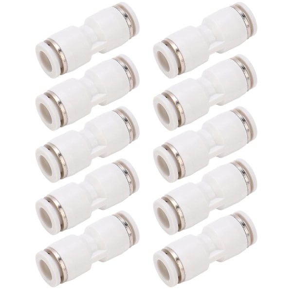 10 stk. lige push-in-stik, luftslange, hurtigudløser, pneumatiske rørfittings, hvide PU-8?