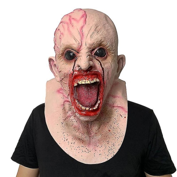 Halloween Masquerade Myk Latex Zombie Full Face Hodeplagg Fryktelig Cosplay