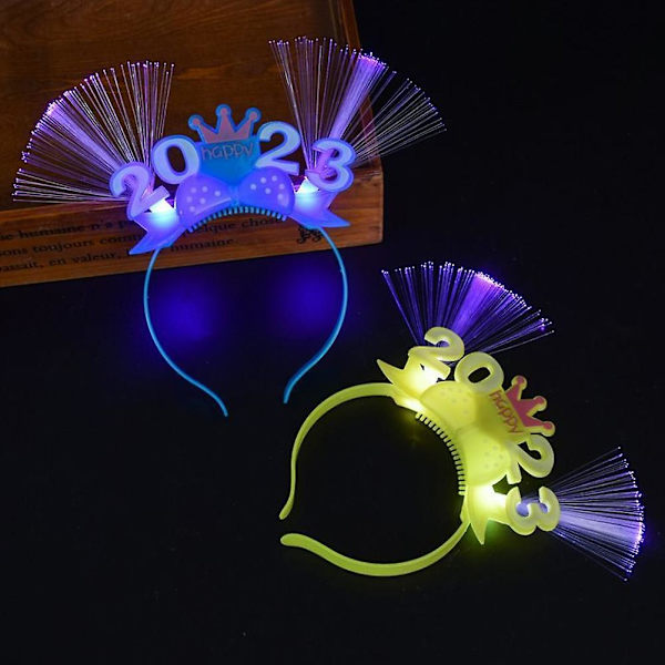 2023 Led Uudenvuoden pääpanta LED-valokruunu Tiara Luminous Headpiece vuodelle 2023 2023pvc english