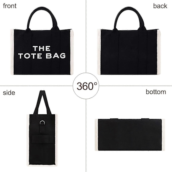 Tote Bags Canvas Tote Bag Til Kvinder, Multi Lommer Kvinders Tote Med Lynlås Stor Tote Bag Justerbar Rem The Tote Bag orange