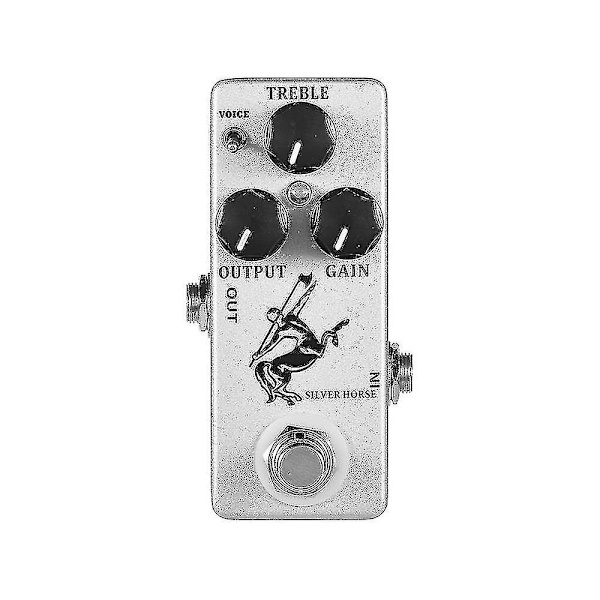 Moskyaudio Silver Horse Overdrive Boost Gitarr Effekt Pedal Full Metal Skal True Bypass (Färg: Vit) 120