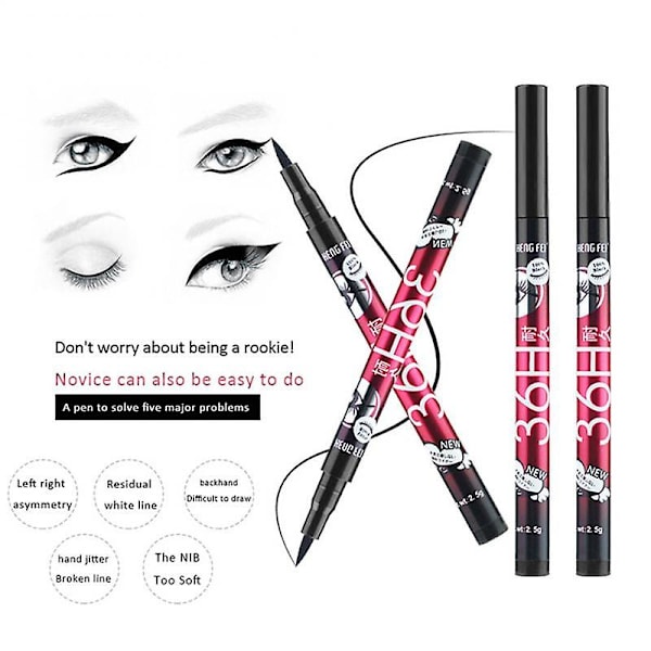 1 st svart flytande eyeliner Snabbtorkande Vattentät Långvarig Flytande Eyeliner Penna Eyeliner
