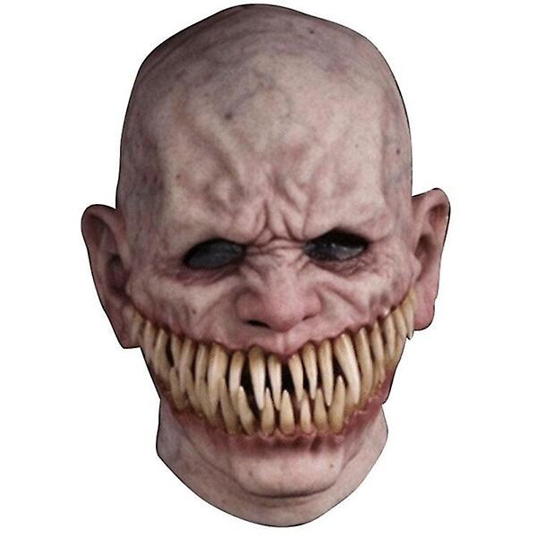Demon Latex Mask Skrämmande Devil Mutant med realistiska långa tänder kostym Halloween fest rekvisita
