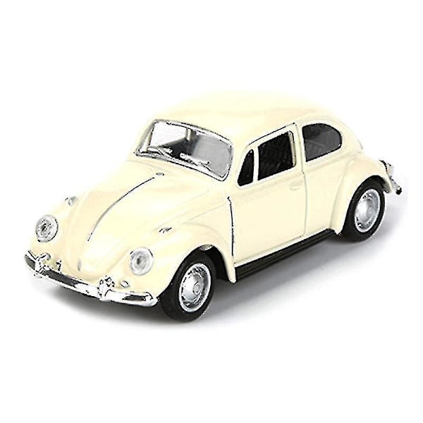 Vintage Beetle Diecast Pull Back -autolelu, valkoinen