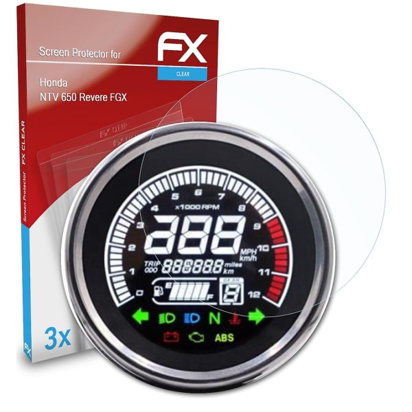 atFoliX 3x skyddsfolie kompatibel med Honda NTV 650 Revere FGX Displayskyddsfolie klar