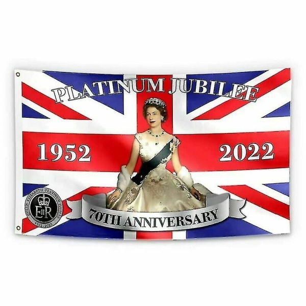 The Queen's Elizabeth's 70th Platinum Jubilee 2022 Union Jack Uk Flag 5ft*3ft