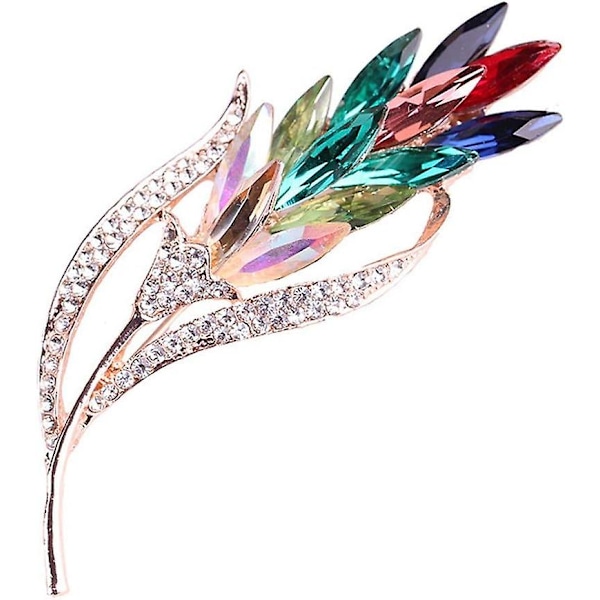 Fantastisk brosch blomma ros kristall smycken för kvinnor kläder broscher accessoarer färgglad blomma
