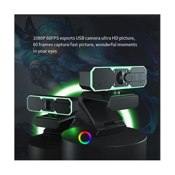 Fyll lys webkamera mikrofon spill Usb kamera 60fps datamaskin 1080p multifunksjons webkamera