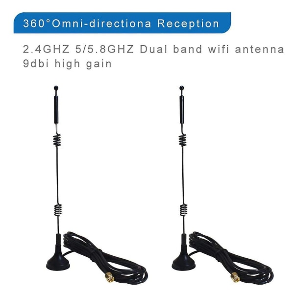 Dual Band lang rekkevidde Wifi-antenne (4-pakning), 9dbi 2,4ghz 5ghz