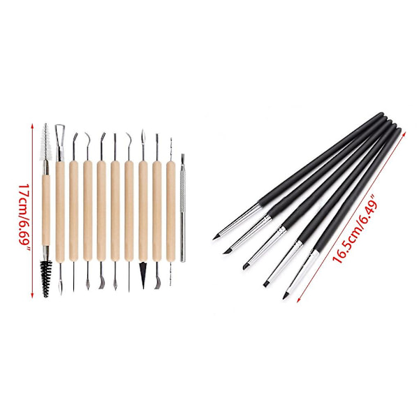 39 st modellering lera skulptur set diy trähandtag keramik verktyg set