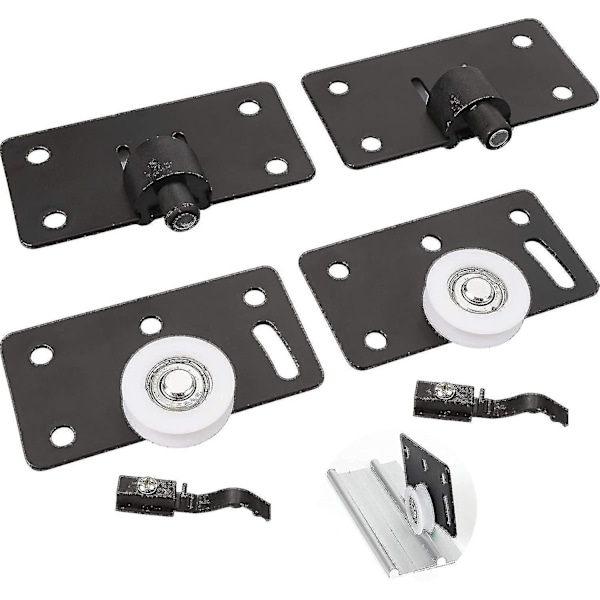 30mm Nylon Skydedørs Hjul Kits Møbler (2 sæt, sort)