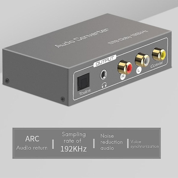 192khz Dac Audio Konverter Toslink Optisk Koaxial -kompatibel Arc Till Koaxial Toslink L/r 3.5mm Jac