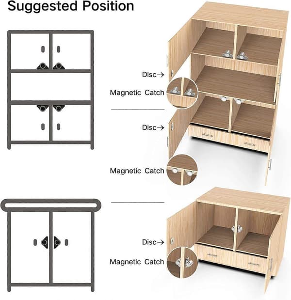Dørmagneter Magnetisk Lås Pakke med 4 silver