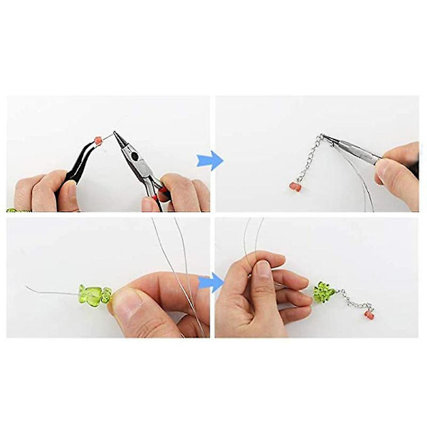 Musta perjantai DIY-kristallikorujen valmistussarja, jossa on 15 ruudukkoa, kristallikorukiviä, korvakorukoukut, elastiset langat, pihdit, tarvikkeet, rannekoru, kaulakoru, käsintehty