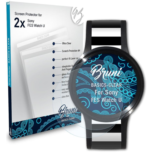 Bruni 2x beskyttelsesfolie kompatibel med Sony FES Watch U Folie