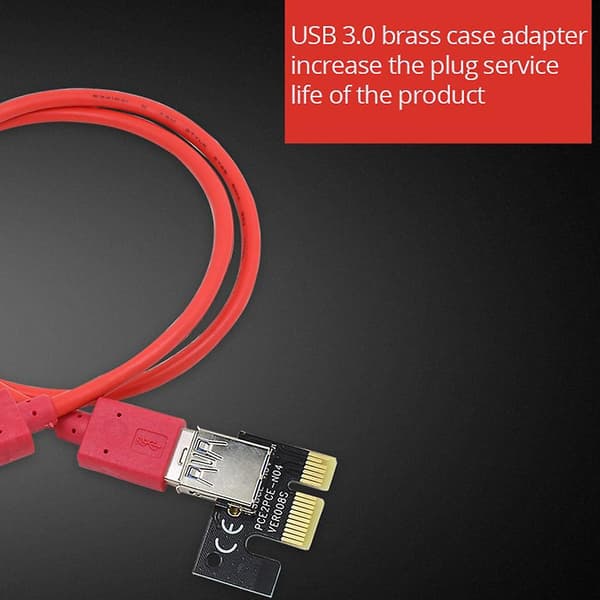 Ver009s Plus Pci-e Riser-kort Gpu Mining Pcie X1 Til X16 6pin Strøm Usb3.0 Kabel